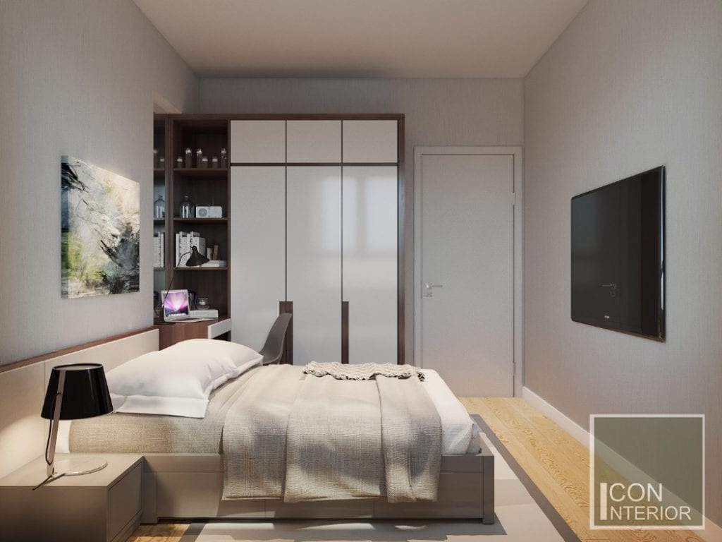 thiết kế nội thất phòng ngủ nhỏ căn hộ masteri