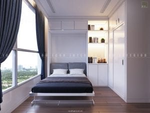 thiết kế nội thất phòng ngủ nhỏ tân cổ điển