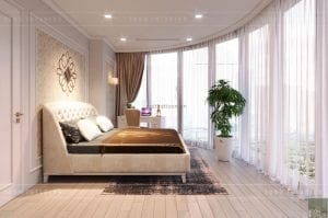 thiết kế nội thất tân cổ điển chung cư - phòng ngủ 1