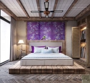 phong cách rustic trong nội thất - phòng ngủ