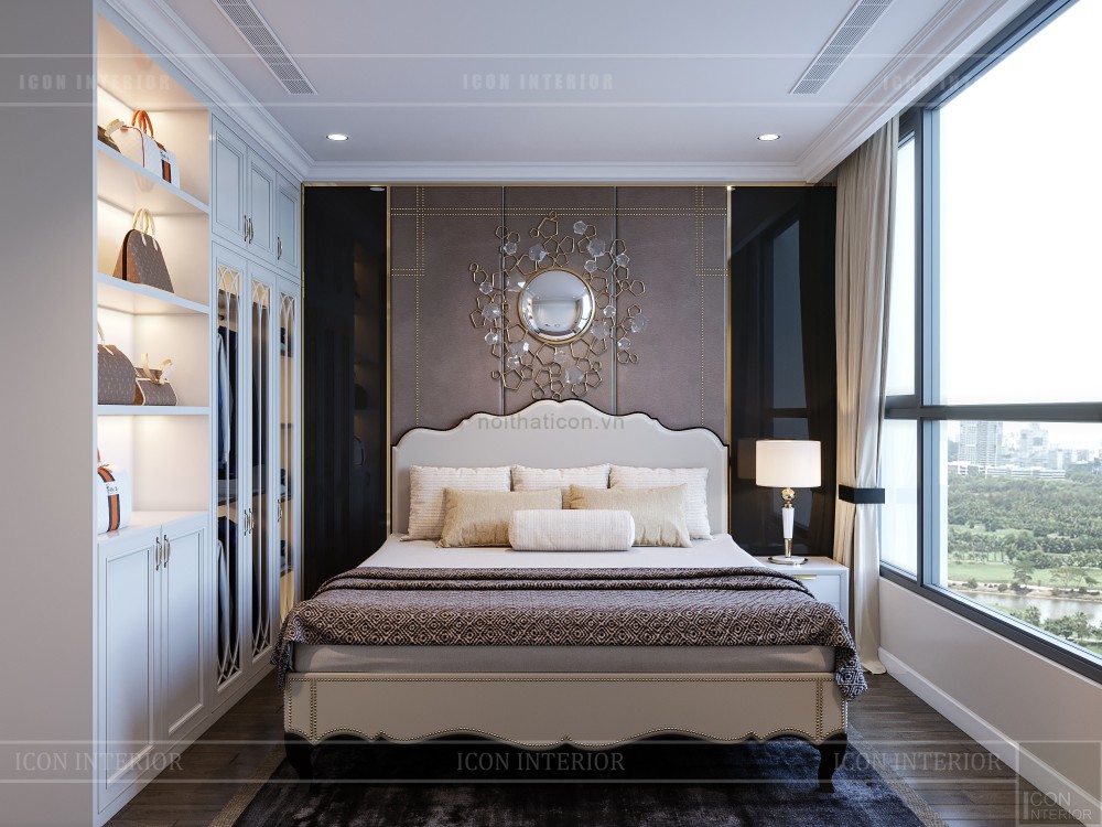 thiết kế nội thất căn hộ landmark 4 - phòng ngủ master 3