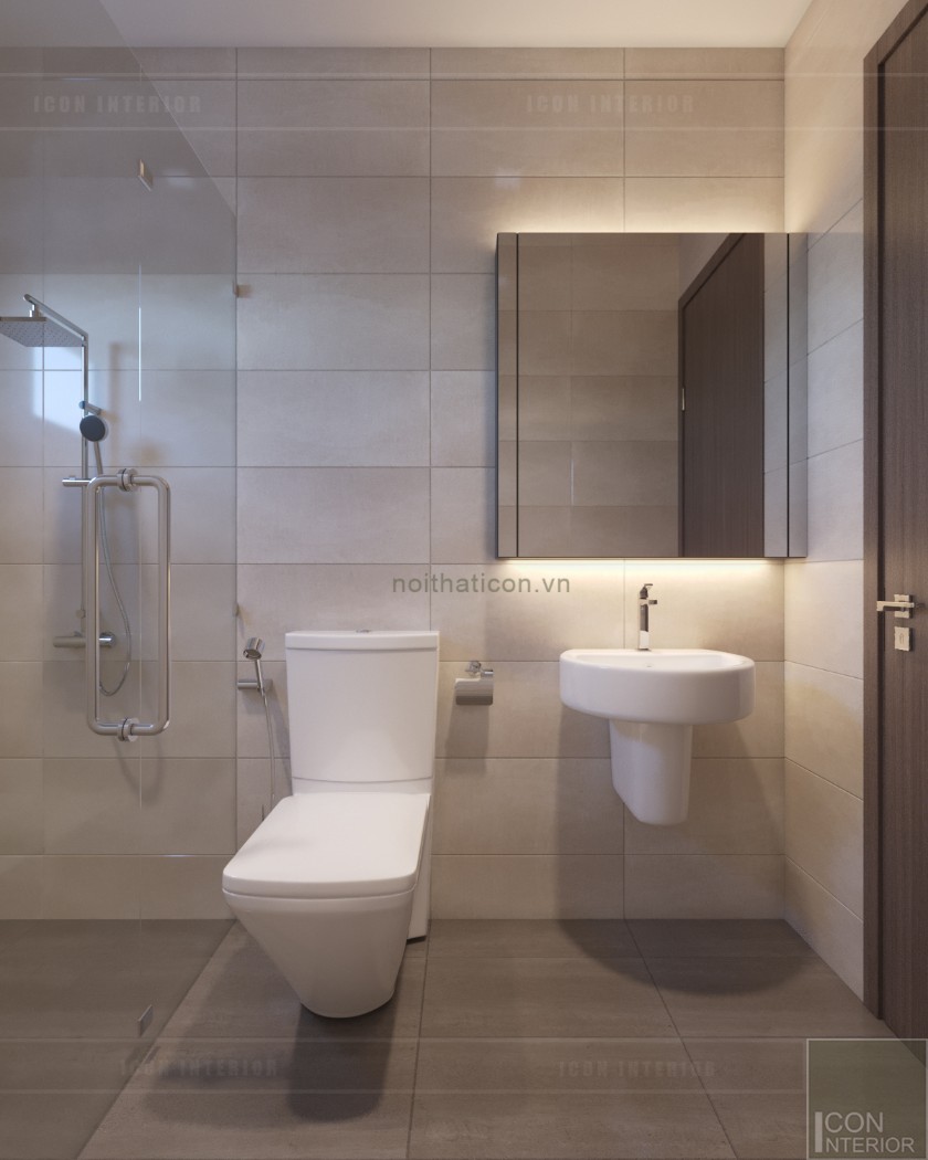 phong cách hiện đại trong thiết kế nội thất phòng vệ sinh tầng 2