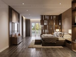 thiết kế nội thất biệt thự hiện đại - phòng ngủ master 3