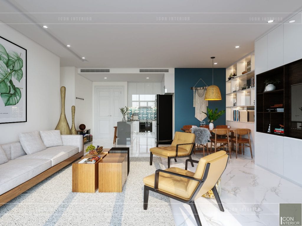 thiết kế nội thất căn hộ ocean vista - phòng khách bếp 5