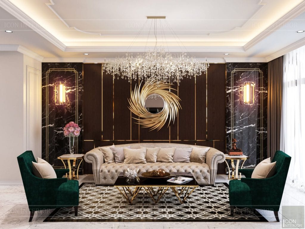 mẫu thiết kế nội thất biệt thự - phòng khách 4