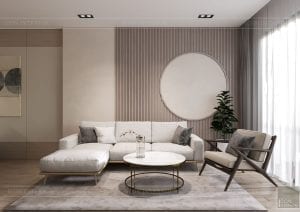 thiết kế nội thất theo phong cách tối giản - phòng khách bếp 2