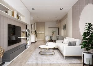 thiết kế nội thất theo phong cách tối giản - phòng khách bếp 3