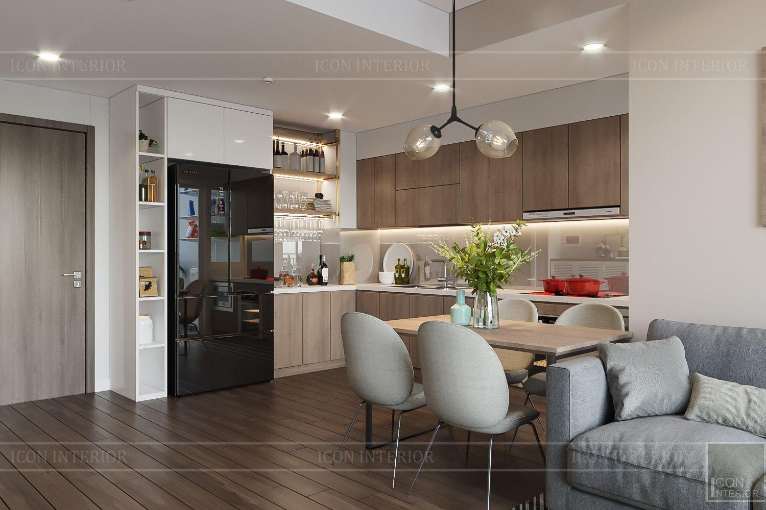 Thiết kế nội thất căn hộ Palm Heights - phòng bếp