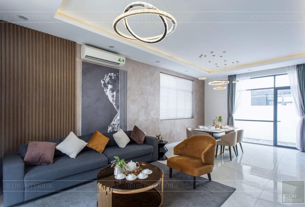 Thiết kế và thi công biệt thự Phúc An City - phòng khách 2