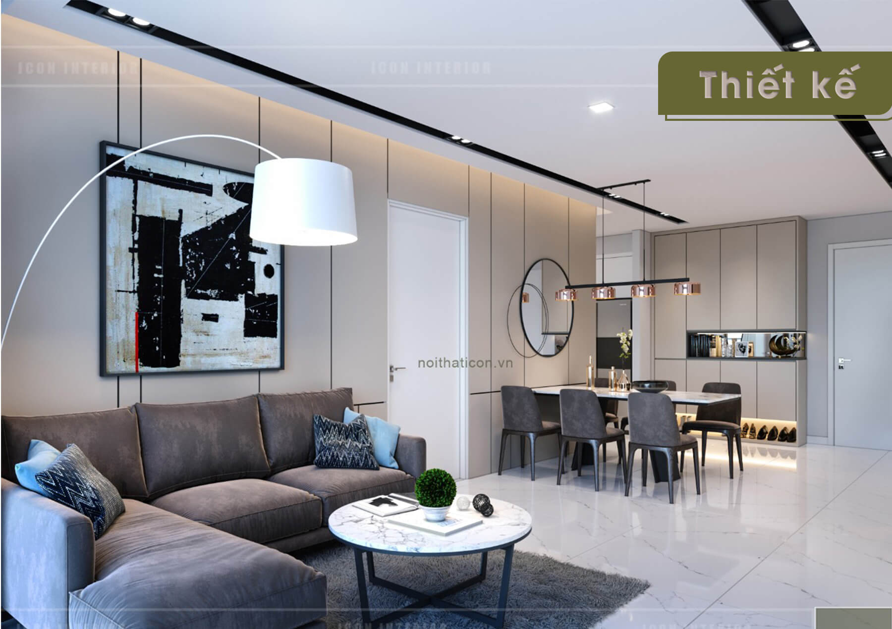 Thiết kế nội thất 3D Landmark 4 - phòng khách