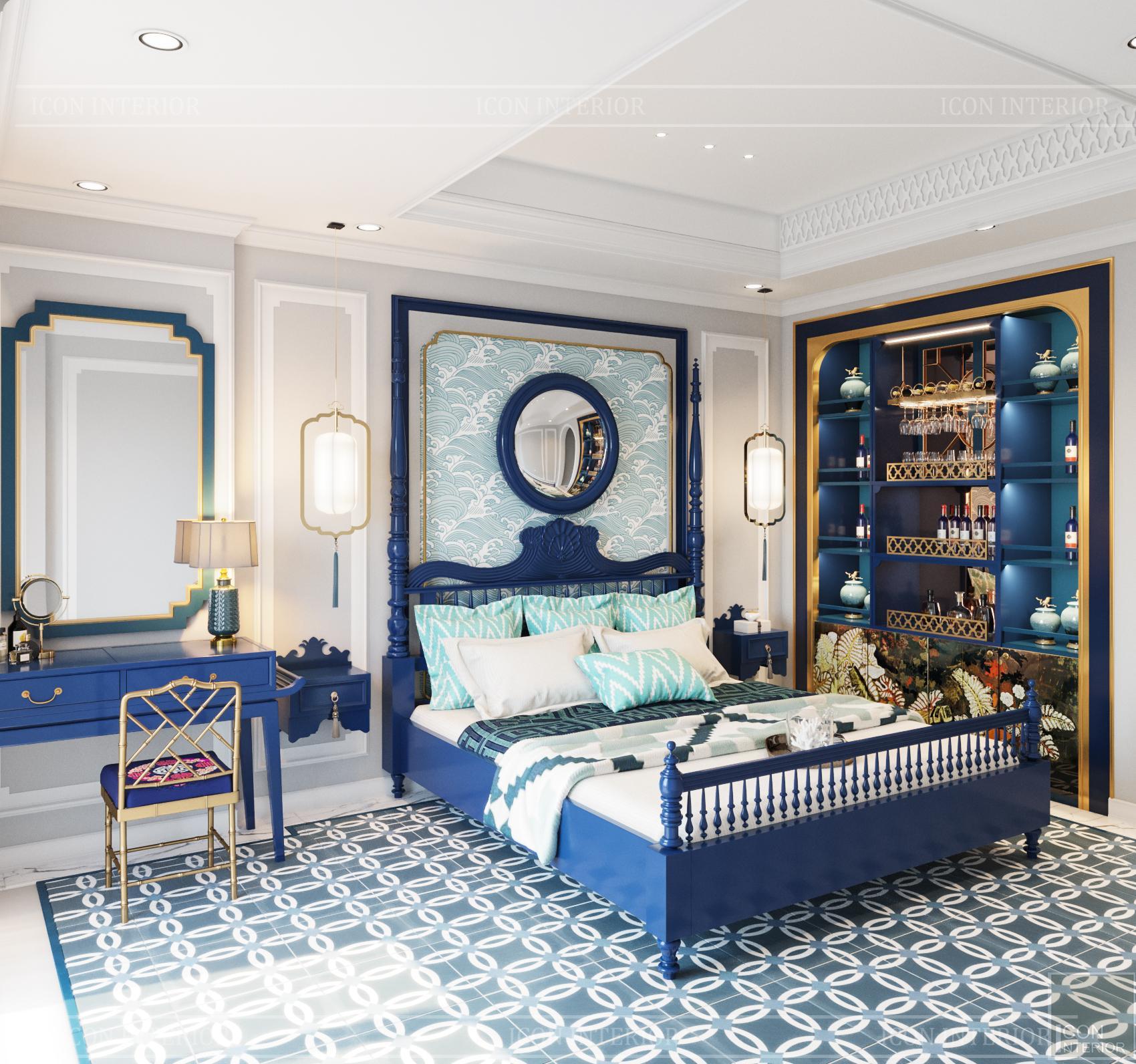 Màu xanh hải quân trong thiết kế nội thất
