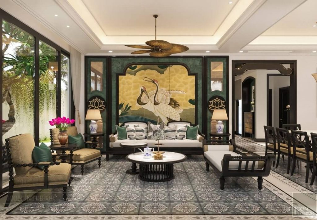 nội thất phòng khách villa đẹp
