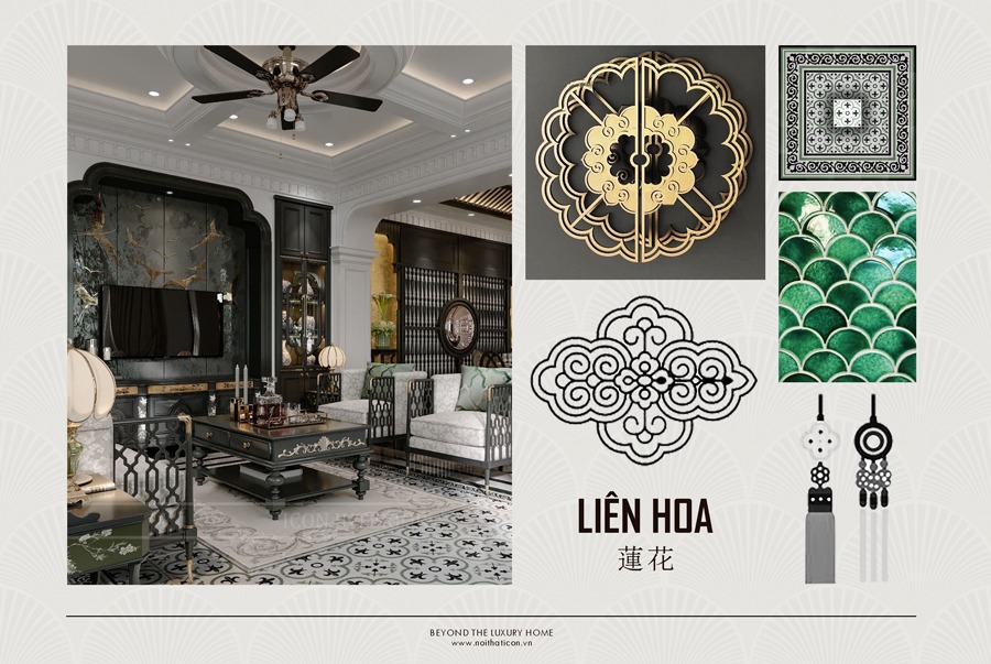 Lấy hình mẫu Liên hoa làm cảm hứng thiết kế nội thất nhà phố Indochine Style