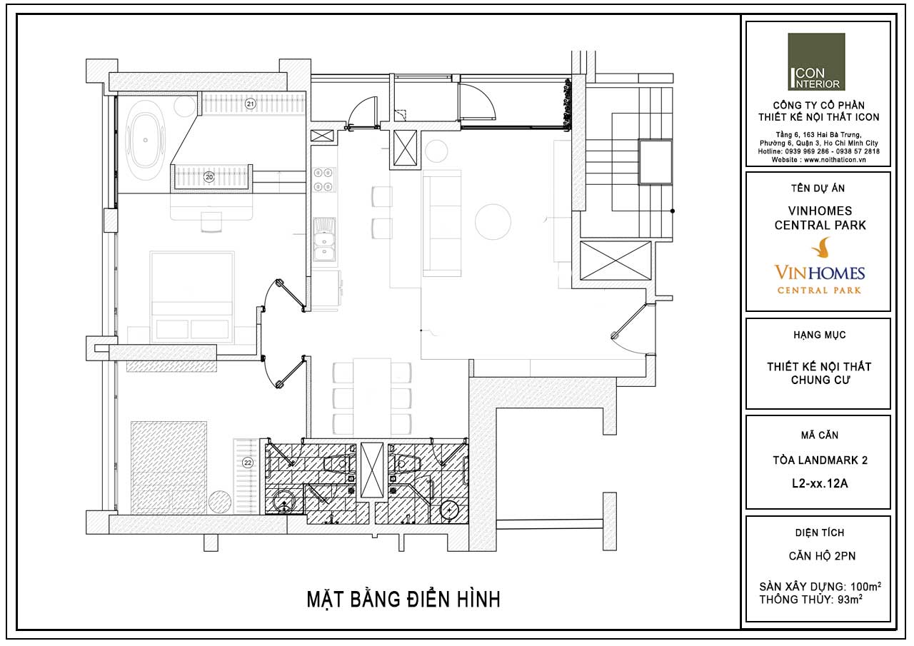 Mặt bằng căn hộ Vinhome với thiết kế cân đối giữa các khu phòng tiện ích với tổng thể không gian.