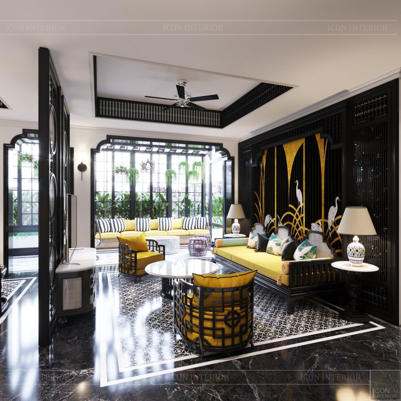 Mẫu thiết kế nội thất phòng khách Duplex Đảo Kim Cương