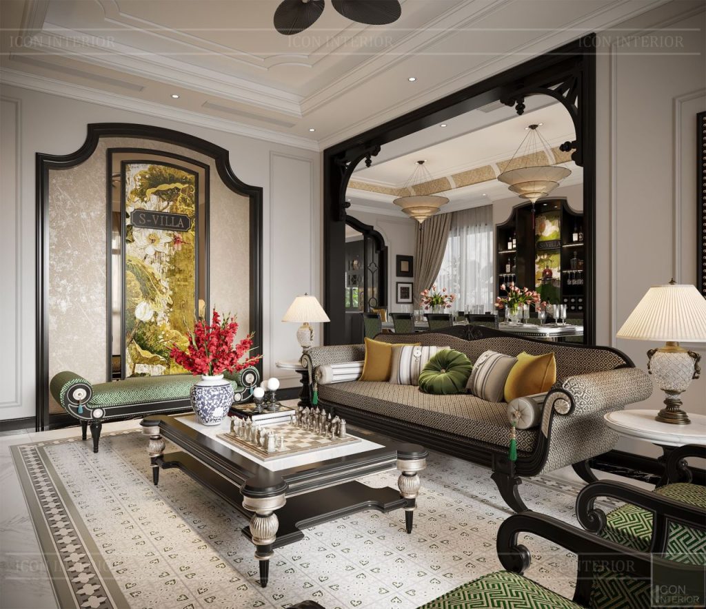Không gian được thiết kế theo phong cách Indochine.