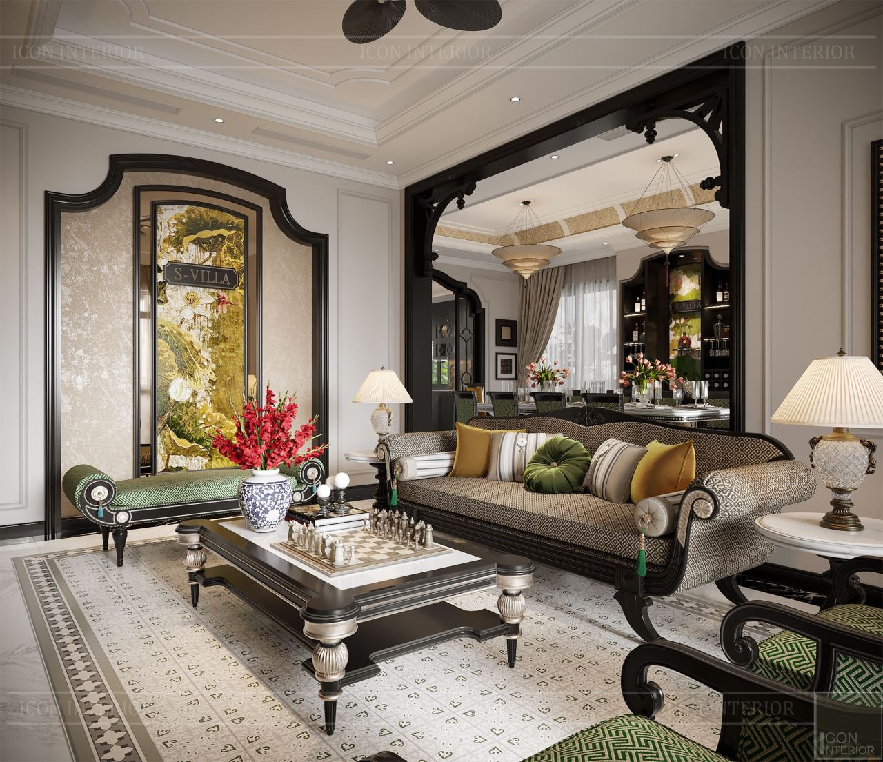 Không gian được thiết kế theo phong cách Indochine.