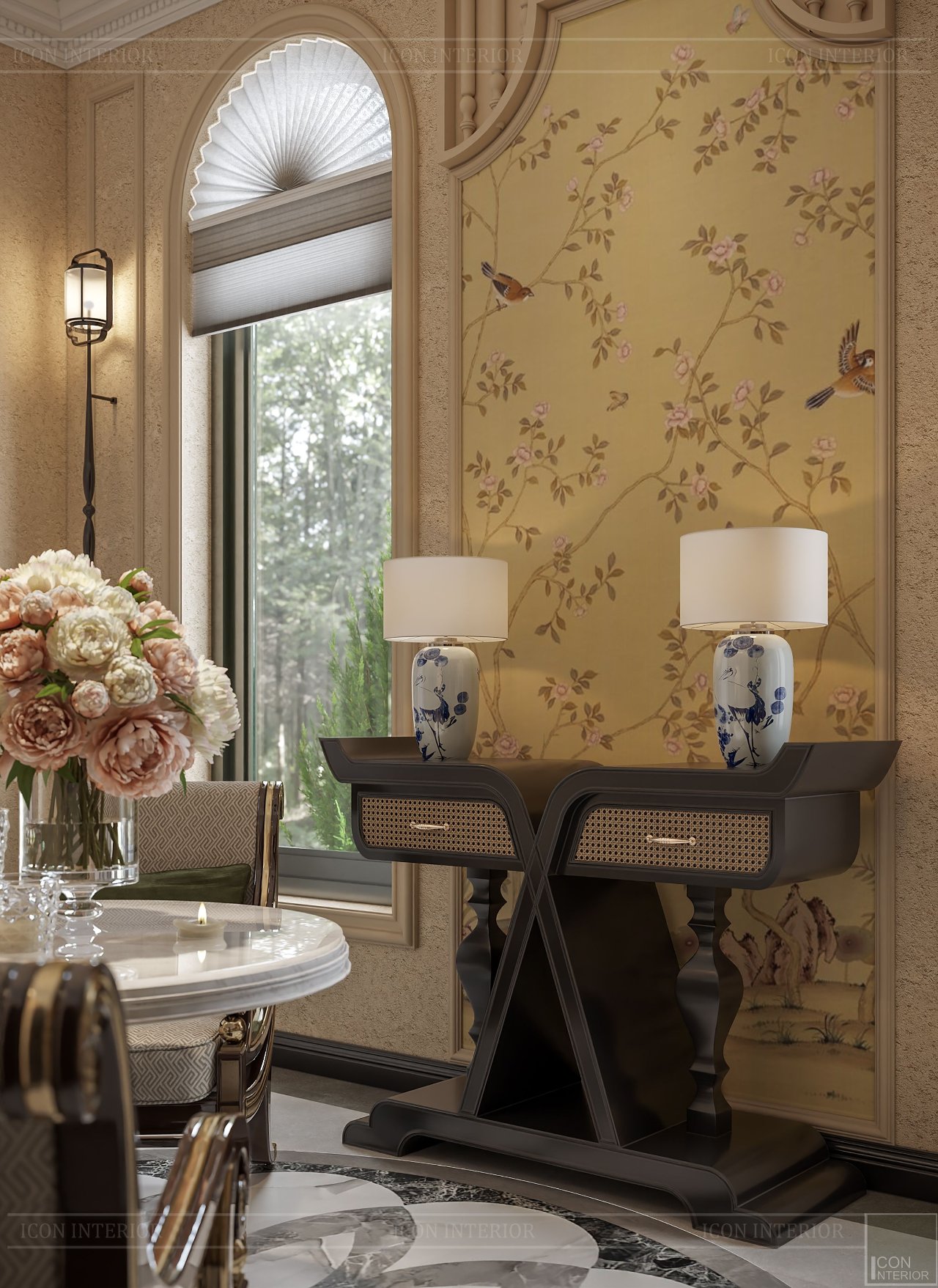 Thiết kế Indochine tinh tế trên từng chi tiết.