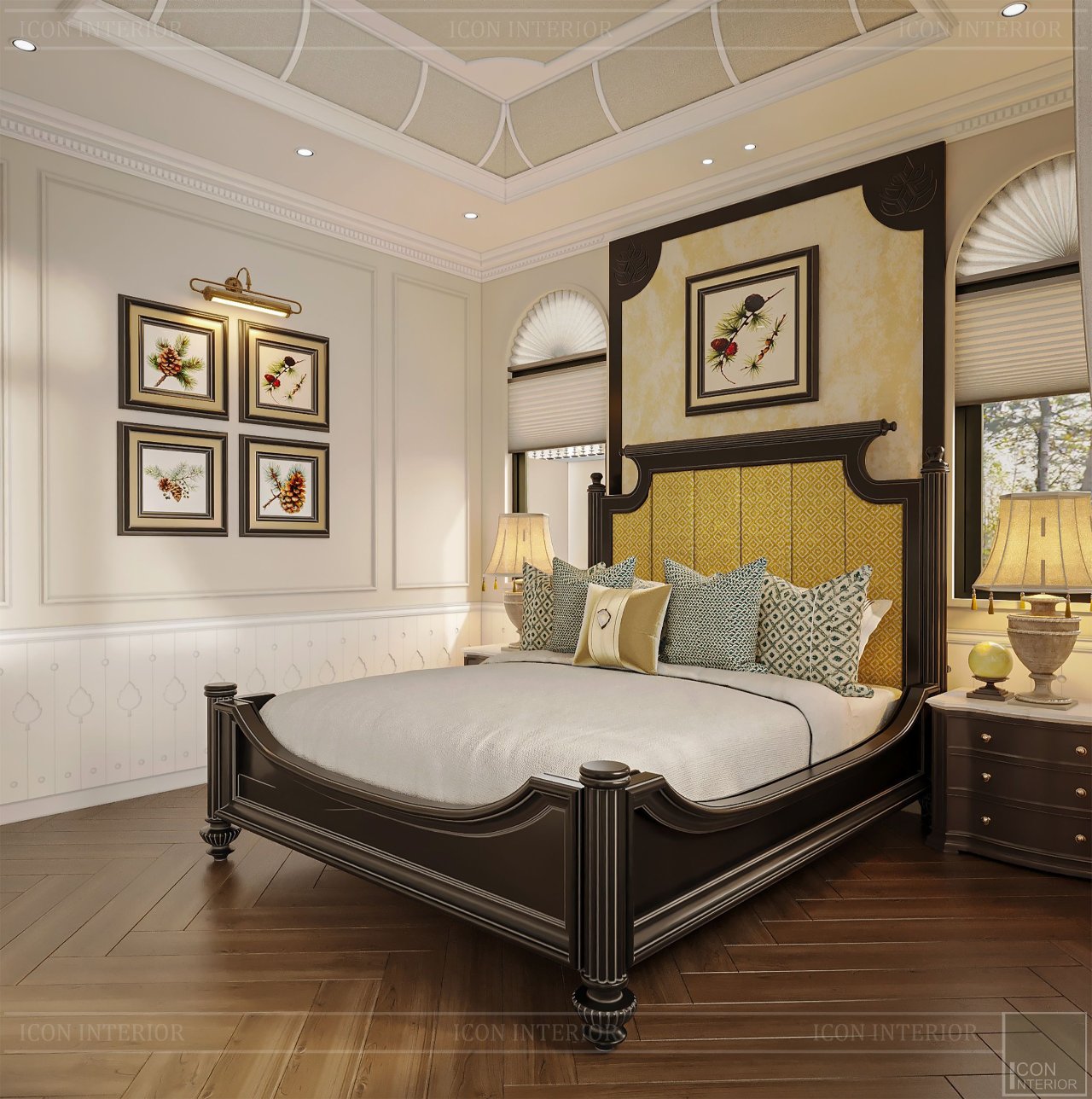 Mẫu thiết kế nội thất phòng ngủ tại biệt thự.