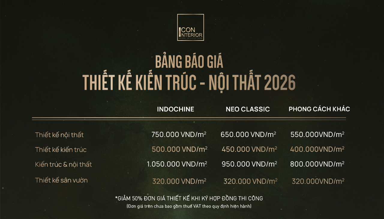 báo giá thiết kế nội thất 2026